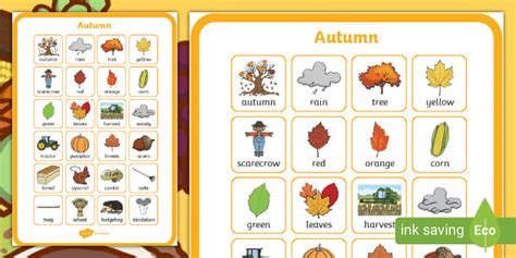 Autumn Words Vocabulary Poster | Primary Resources - Twinkl