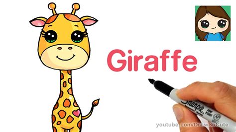 How to Draw a Cartoon Giraffe Easy - April - YouTube