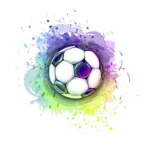 Abstract stylish conceptual design of a digital soccer ball from splash of watercolors Vector ...