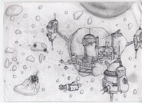 Asteroid Mining Station by Bulska on DeviantArt