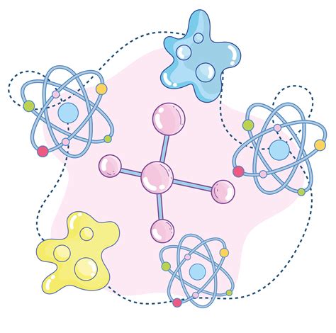 Science themed with atom particles background 1251858 Vector Art at Vecteezy