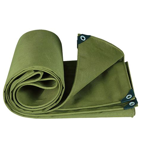 Heavy Duty Waterproof Canvas Tarp 16 Oz Cotton Canvas Tarpaulin Cover ...