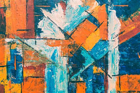 Abstract Blue and Orange Painting Canvas & Photo Print | Etsy