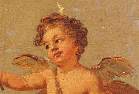 Lot 87: Attr. Christian W.E. Dietrich, 2 Cherub Paintings | Case Auctions