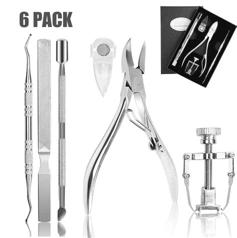 Ingrown Toenail Clippers Set 6Pcs, Ingrown Toenail Tool Kit for Ingrown/Thick Nail, Podiatrist ...