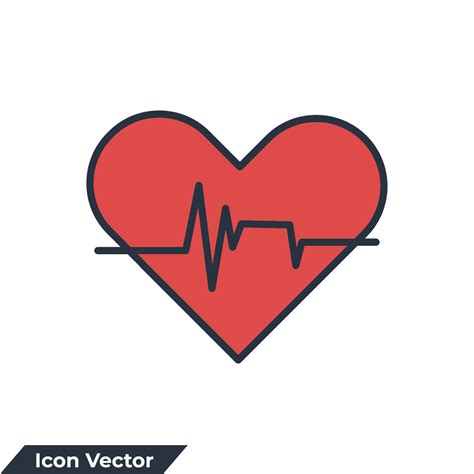 Pulse Rate Monitor icon logo vector illustration. heart beat symbol template for graphic and web ...