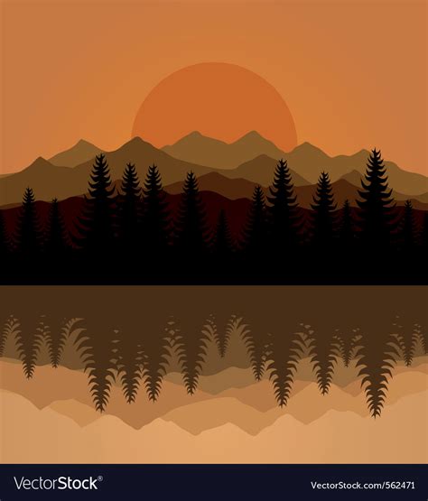 Sunset mountain Royalty Free Vector Image - VectorStock