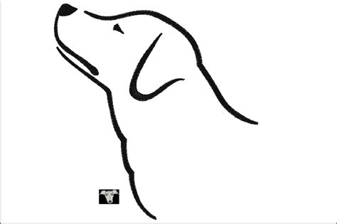 Labrador Dog Outline Designs in 5 sizes