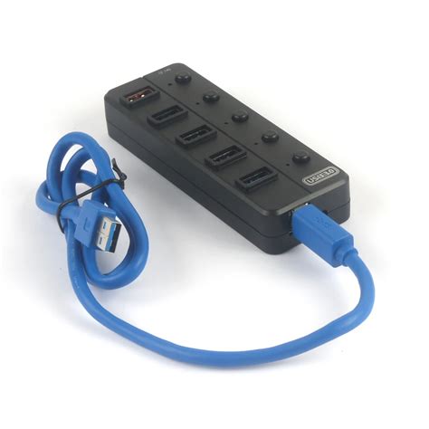 5 Port USB 3.0 Hub with Individual Power Switches controller and LED USB hub CABLE-in Data ...