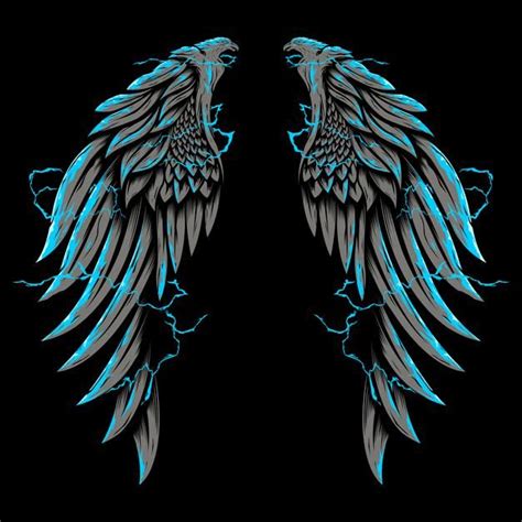 Premium Vector | Eagle wing surrounded by lighting | Angel wings vector, Eagle wings, Background ...