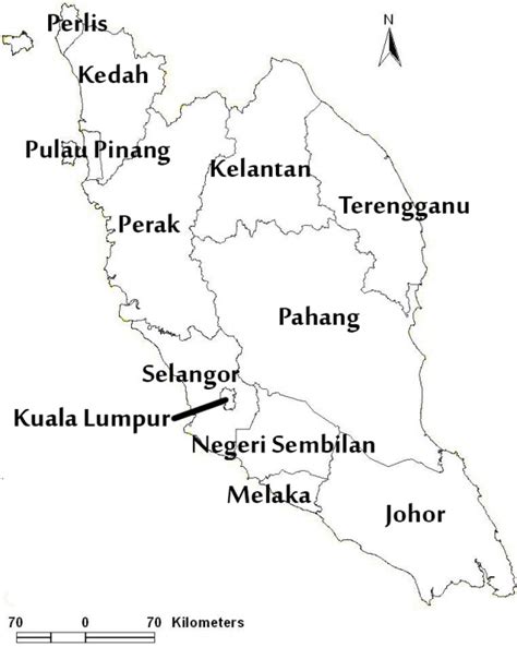 Peninsular Malaysia map. Figure 3 shows the 12 states in Peninsular... | Download Scientific Diagram