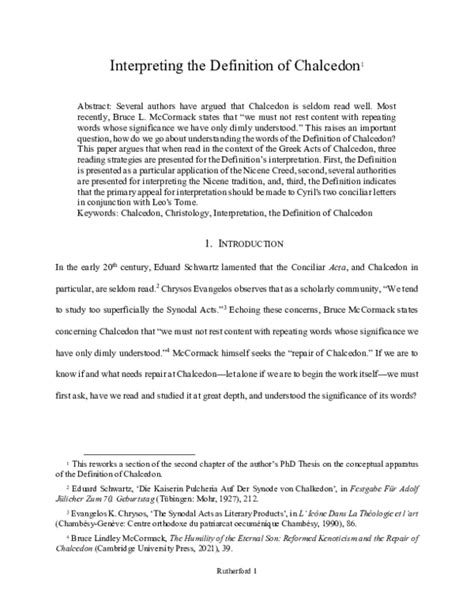 (PDF) Interpreting the Definition of Chalcedon | J Alexander Rutherford ...