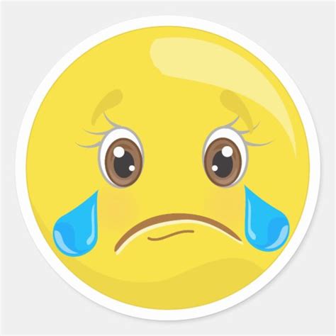 Sad Crying Emoji Stickers | Zazzle.com