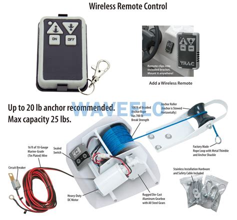 Boat Electric Anchor Winch With Remote Wireless Control Marine Saltwater 25 LBS | eBay