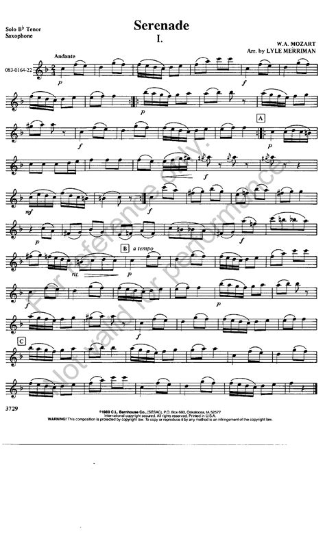 Serenade-Tenor Sax Solo (Tenor Sax&nb | J.W. Pepper Sheet Music