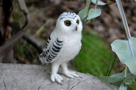 Needle Felted baby snowy Owl by Harthicune