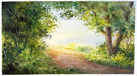 British Countryside - Watercolor landscape painting - YouTube