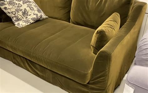 IKEA Farlov 3 Seat Sofa SLIPCOVER Cover Djuparp Dark Olive Green FÄRLÖV Velvet New