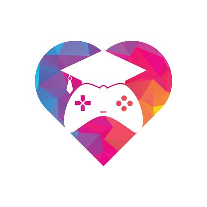 Game Education Heart Shape Concept Vector Logo Design Stock Illustration - Download Image Now ...