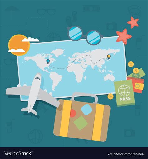 Travel background flat Royalty Free Vector Image