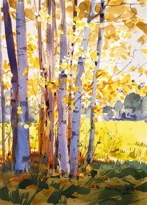 Pin by Nancy Collins on aspen trees in 2024 | Aspen trees painting, Aspen art, Tree watercolor ...