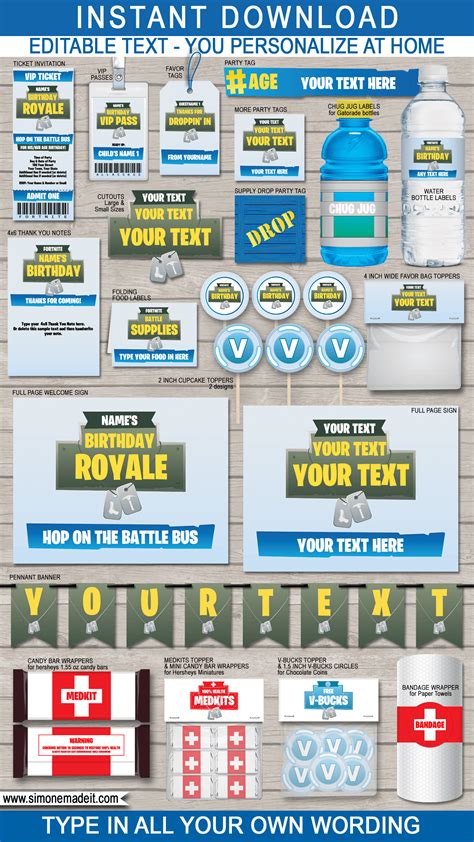 Printable Fortnite Party Ideas