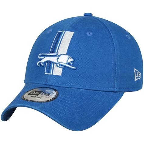 Men's New Era Blue Detroit Lions NE Core Fit Throwback 49FORTY Fitted Hat