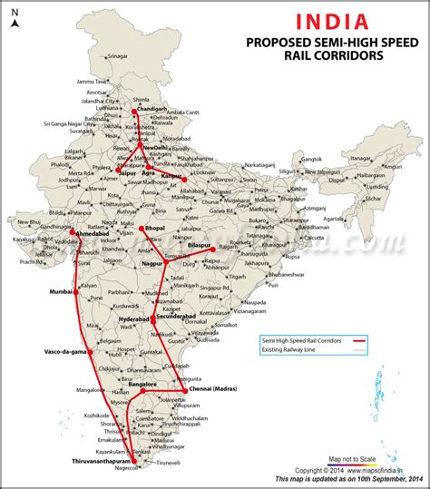 Semi High Speed Rail Corridors in India