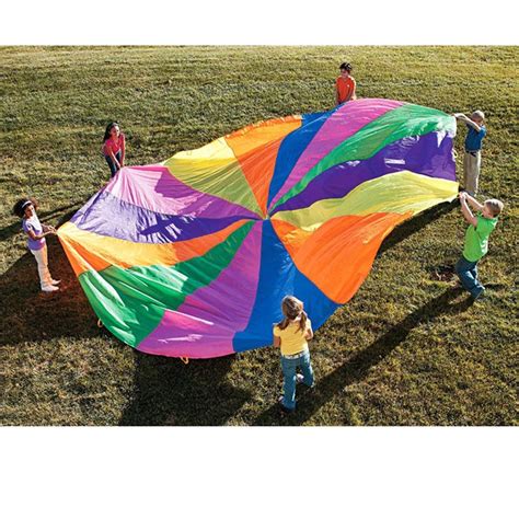 Abbyfrank 8 Handles 2m Kids Play Rainbow Outdoor Parachute Multicolor Nylon Kids Toy Parachute ...