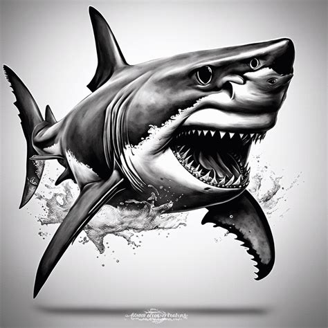 Great White Shark Drawings Tattoo