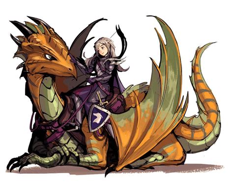 [Art] A noble girl and her bronze dragon companion : r/DnD