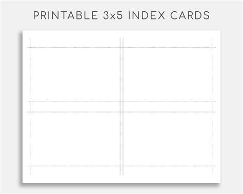 Printable Index Card Template Word - Printable Cards