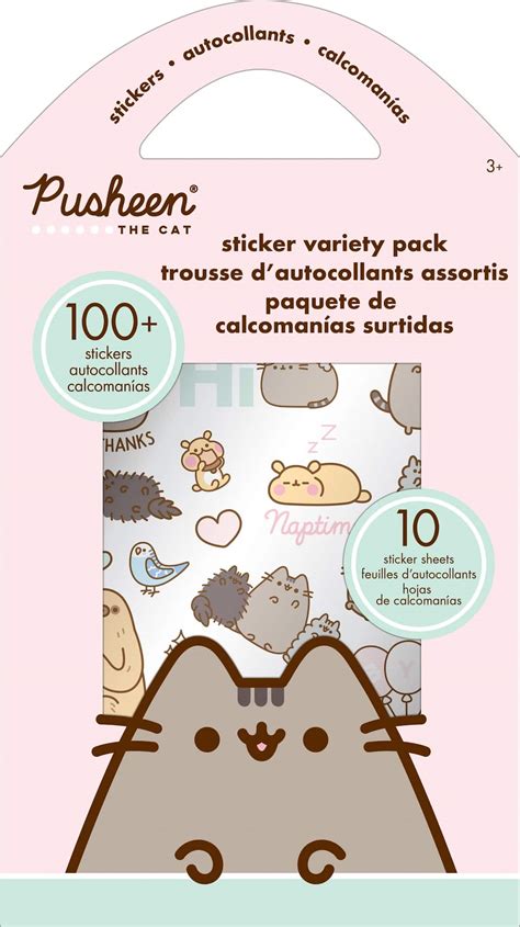 Pusheen The Cat Sticker Variety Pack, 100+ Stickers, 10-sheets, Ages 3 ...