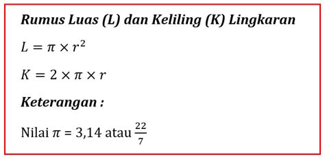 Rumus Luas Lingkaran Dan Keliling Lingkaran Id Size - IMAGESEE