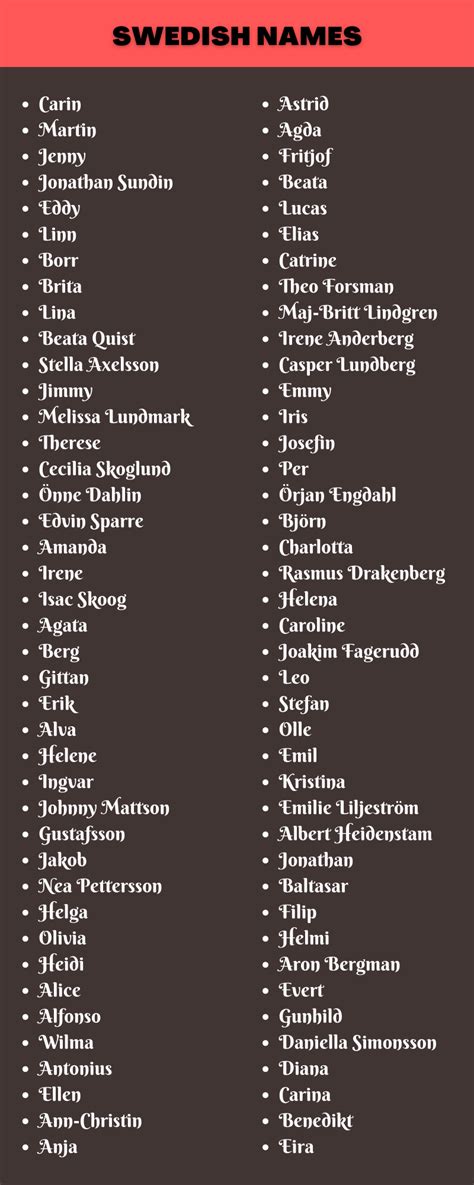 400 Catchy Male And Female Swedish Names