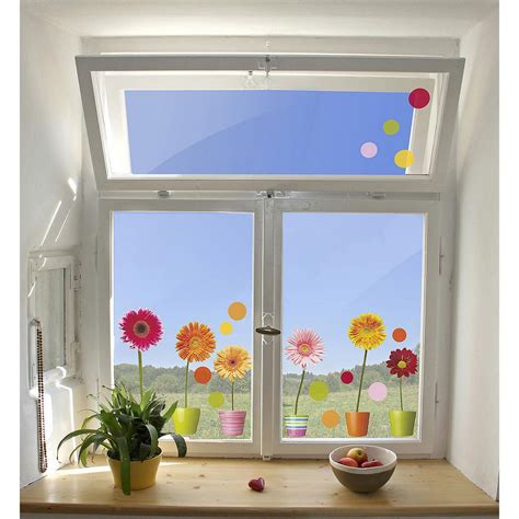 Brewster 24.4 in. x 12.2 in. Gerberas Flowers Window Decals-CR-64003 - The Home Depot