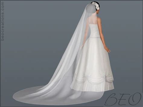 BEO CREATIONS: Long veil and flowers Sims 4 Wedding Dress, Wedding Dresses Cinderella, Wedding ...