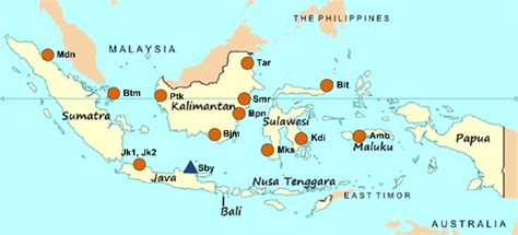 Map of Indonesia with cities being studied (see online version for... | Download Scientific Diagram