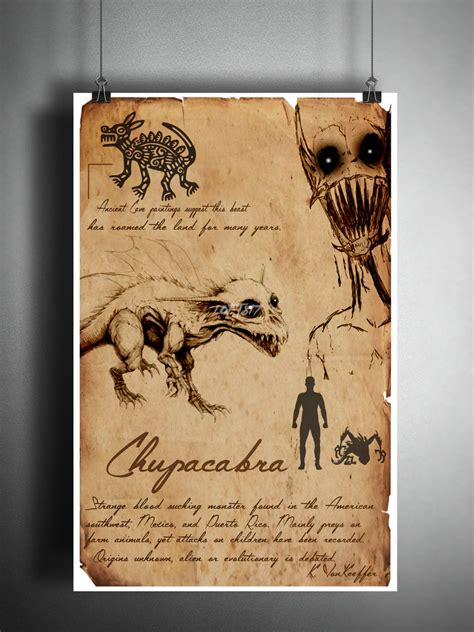 Chupacabra cryptid art, urban legend bestiary cryptozoology science jo – Loft 817