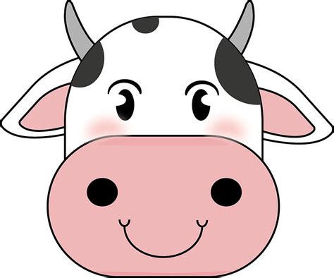 Clip Art Cow Face Clipart Cow Face Dxf Cow Face Svg Cute Cow Svg Cow ...