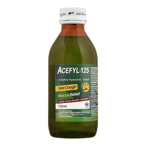 Buy NabiQasim Acefyl Wet Cough Mucus Relief Syrup, 125ml Online at Best Price in Pakistan ...