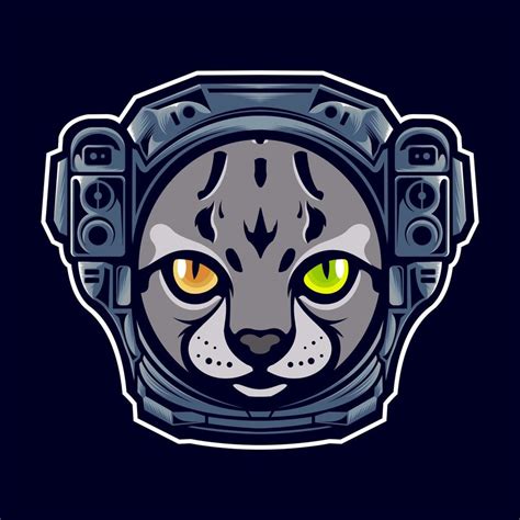 Cat head with astronaut helmet 16610486 Vector Art at Vecteezy