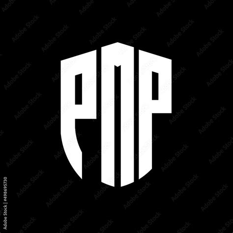 PMP letter logo design. PMP modern letter logo with black background ...