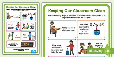 KS1 - Keeping Our Classroom Clean - Display Poster - Twinkl