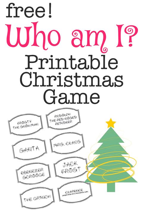 Printable Christmas Game: Who Am I?