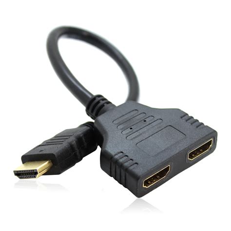 HD 1080P HDMI Male to Dual Female HDMI Cable Adapter Splitter For HDTV ...