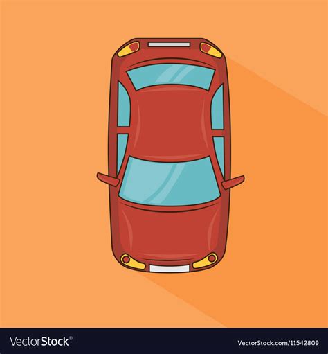 Red car top view transport design Royalty Free Vector Image