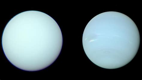 Uranus and Neptune are actually similar blues, 'true' color images ...