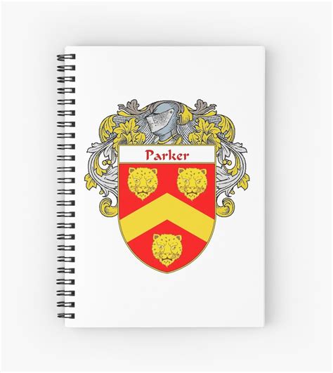 "Parker Coat of Arms / Parker Family Crest" Spiral Notebooks by William Martin | Redbubble