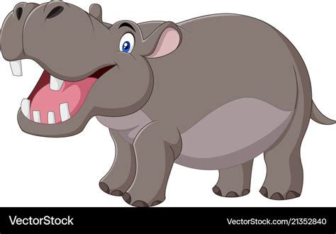 Cartoon hippo with open mouth Royalty Free Vector Image